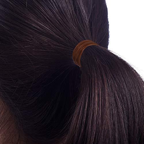 1000 Mini Rubber Bands Soft Elastic Bands for Hair Braids(1.5 cm,Dark Brown)