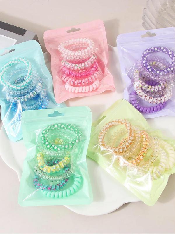 Cute Colorful Hair Ties, High Stretch Hair Ties, Fashion Hair Accessories for Women & Girls, Minimalist Headwear Suitable for Thick Hair