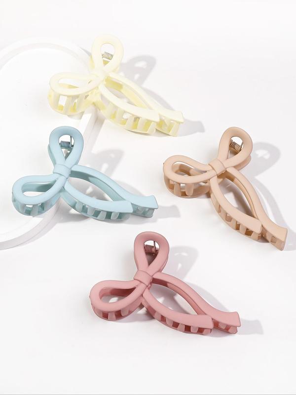 Bow Design Hair Claw Clips (4pcs), Casual and Versatile Hair Accessories for Women, Minimalist Headwear Suitable for Thick Hair, Fashion Hair Accessories for Party