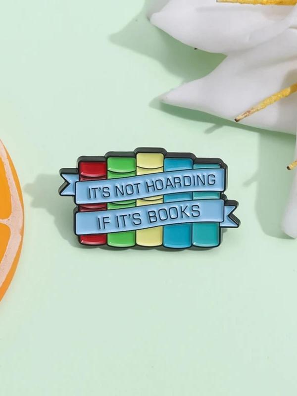 Unisex Cute Letters & Book Design Brooch, Trendy Colorful Novelty Enamel Clothes Brooch, Chic All-match Clothes Accessories for Daily & Party Decor