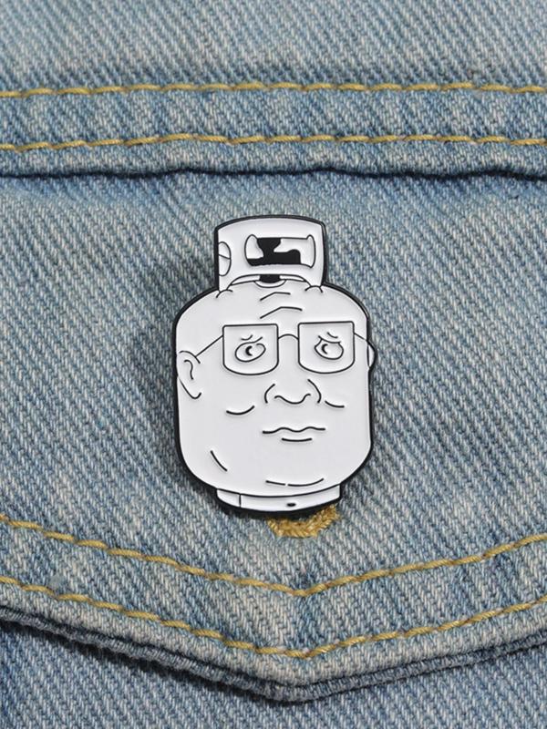 Cartoon Gas Canister Man Face Design Brooch, Fashion Alloy Badge for Daily Clothing Decor, Trendy All-match & Exquisite Brooch for Birthday Gift