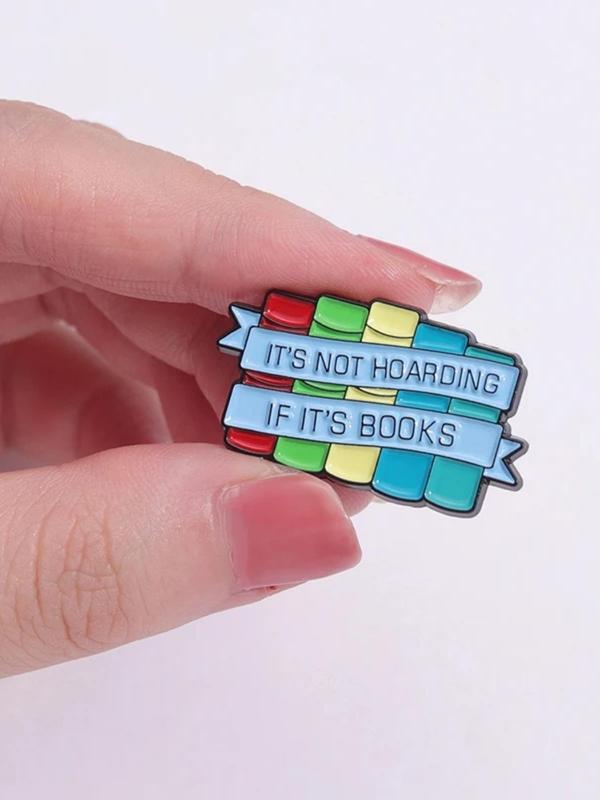 Unisex Cute Letters & Book Design Brooch, Trendy Colorful Novelty Enamel Clothes Brooch, Chic All-match Clothes Accessories for Daily & Party Decor