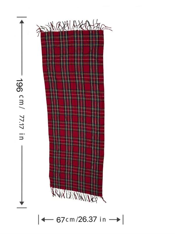 Tartan Pattern Scarf, Casual Soft Warm Long Shawl for Women & Men, Fashion Accessories for Daily Wear, Trendy All-match & Exquisite Scarf for Birthday Gift