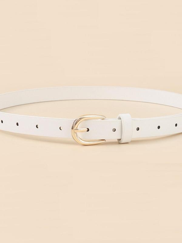 Women's Solid Color PU Leather Belt, Casual Waistband for Jeans Trousers, Fashion Belt for Party, Daily Clothing Decor, Trendy All-match & Exquisite Belt for Gift