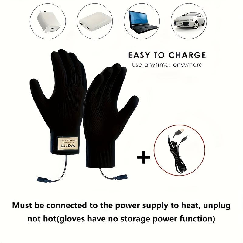 Warm Touch Heating Gloves-Suitable for Touch Screen, USB Power Supply, Warm Work and Cycling Gloves, Suitable for Cold Weather-Perfect Outdoor Activities Accessories