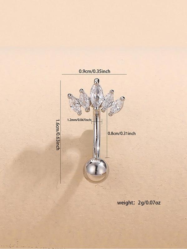 Rhinestone Decorated Eyebrow Piercing, Fashion Body Jewelry For Women, Jewelry For Daily Decoration