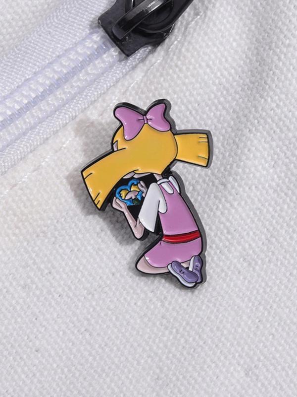 Cartoon Girl Design Brooch, Cute Cartoon Pin, Fashion Accessories for Women & Men, Trendy All-match & Exquisite Brooch for Birthday Gift