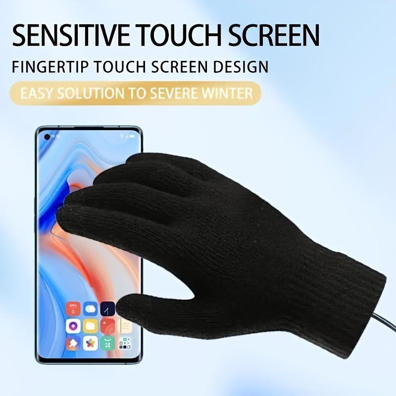 USB Rechargeable Heated Gloves, Touch Screen Thickened Heated Gloves, Warm Gloves for Outdoor Cycling, Sports & Outdoor Accessories