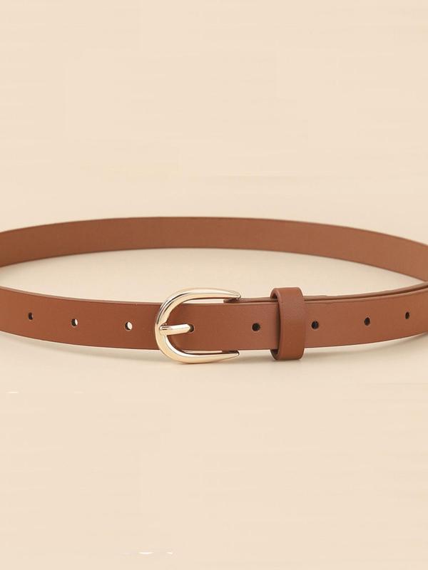 Women's Solid Color PU Leather Belt, Casual Waistband for Jeans Trousers, Fashion Belt for Party, Daily Clothing Decor, Trendy All-match & Exquisite Belt for Gift