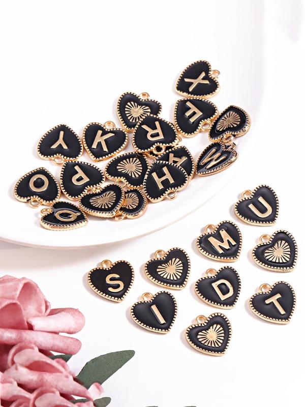 Fashion Letter & Heart Charm Keychain,  Cute Jewelry for Women & Girls for Daily Bag and Cup Decor, Trendy All-match Charm for Birthday Gift