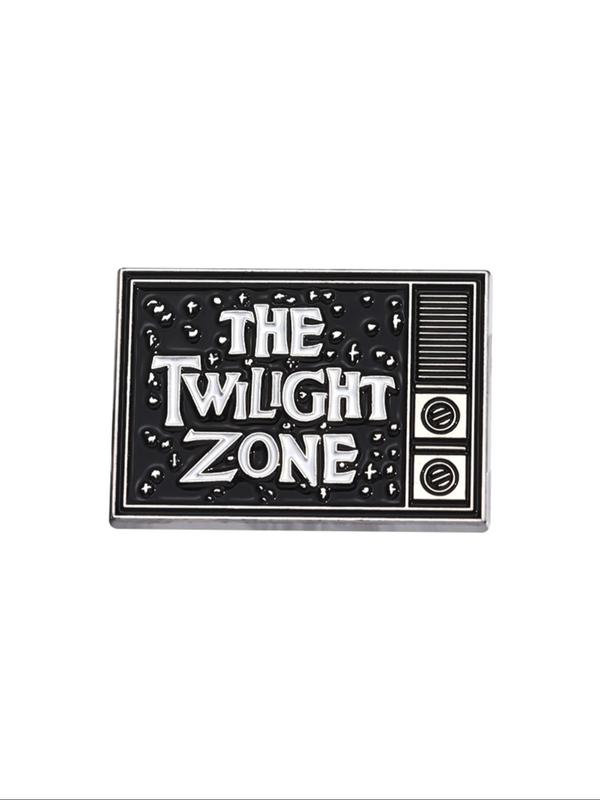 The Twilight Zone Letter Design Brooch, Fashion Alloy Badge for Daily Clothing Decor, Trendy All-match & Exquisite Brooch for Birthday Gift