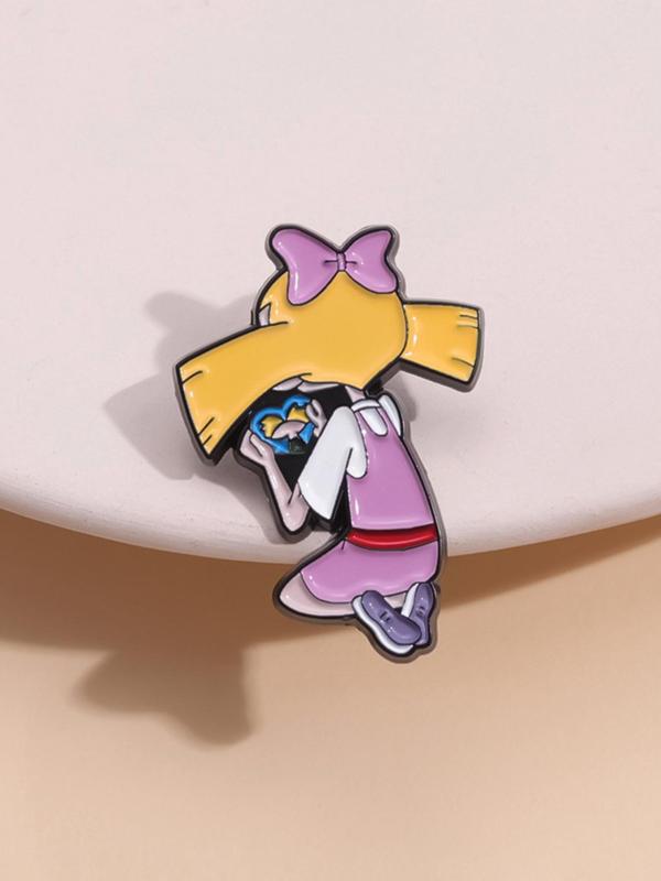 Cartoon Girl Design Brooch, Cute Cartoon Pin, Fashion Accessories for Women & Men, Trendy All-match & Exquisite Brooch for Birthday Gift