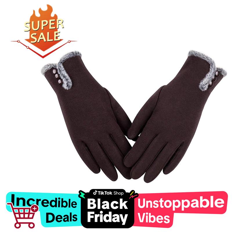 [blackfriday sale] Womens Winter Warm Gloves with Sensitive Touch Screen Texting Fingers, Fleece Lined Windproof Gloves