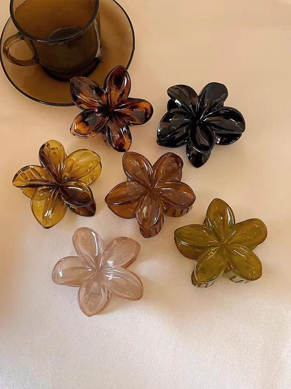 Vintage Flower Design Hair Claws, Fashionable Hair Accessories for Women & Girls, Minimalist Headwear Suitable for Thick Hair