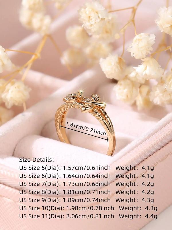 2024 Summer Women's Vintage Rose Design Promise Ring, Trendy All-match Ring for Daily Decoration, Fashion Exquisite Jewelry for Women As Birthday Gift