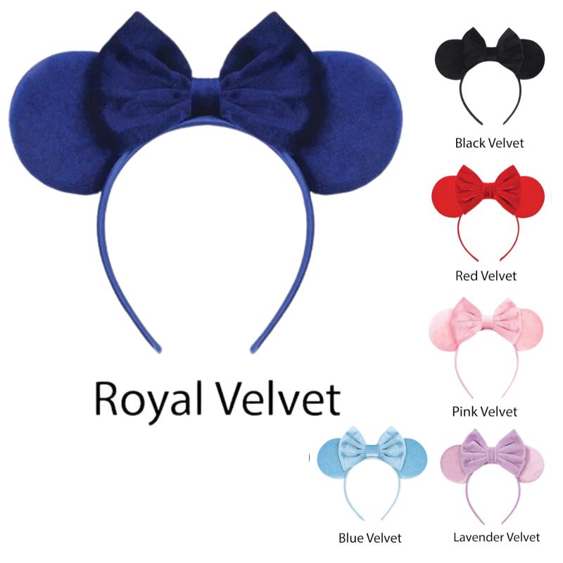 Velvet Headband Ears - Perfect for Theme Park visits, Parties, Dress-up, and more!