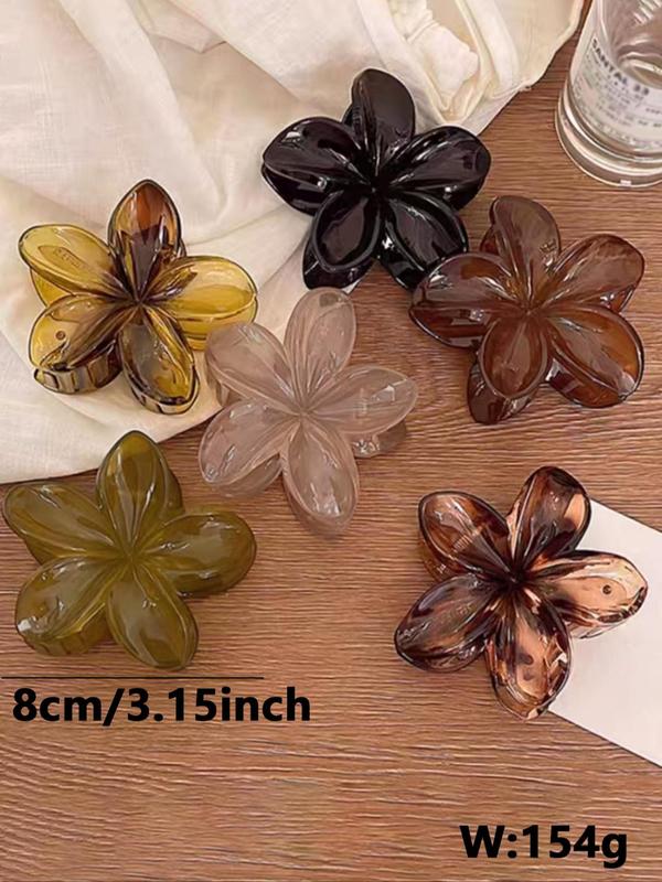 Vintage Flower Design Hair Claws, Fashionable Hair Accessories for Women & Girls, Minimalist Headwear Suitable for Thick Hair