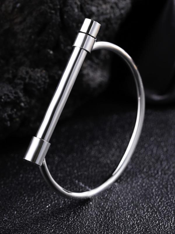 Unisex Street Style Horseshoe Shaped Bangle, Trendy Minimalist Bangle Bracelet, Fashionable Vintage Jewelry for Women & Men As Gift