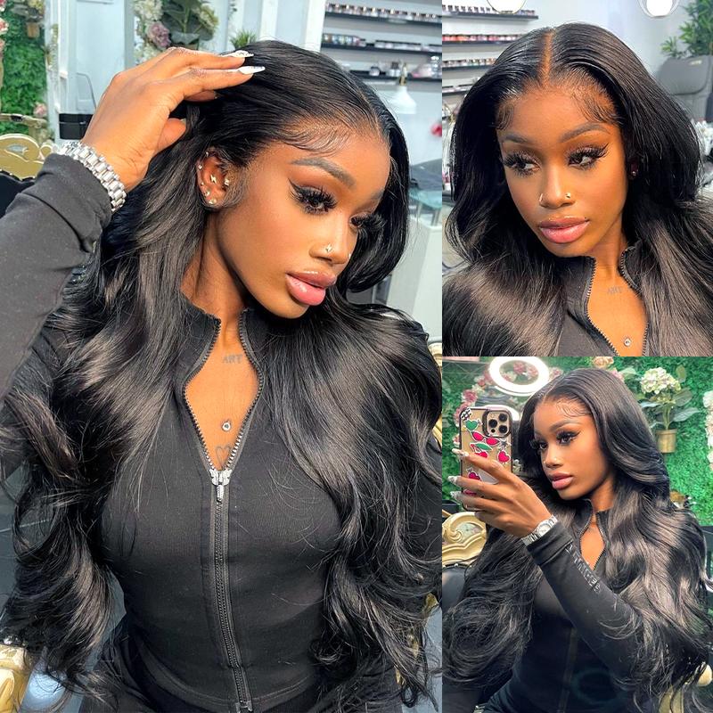 Bling Hair 13x6 Body Wave Lace Frontal Wig Human Hair Pre-plucked 13x4 Transparent Lace Front Wigs For Women 180% Density Brazilian Human Hair Wigs