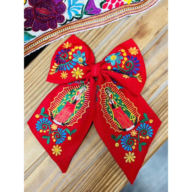 Virgen Mexican Bow Clips Small