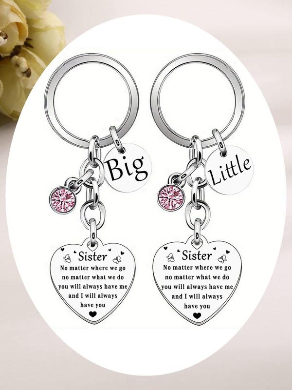 Sisters Birthday Gifts Keychain, Letter Pattern Keychain, Fashion Accessories for Sisters, Unbiological Sister, Christmas Gift for Sister