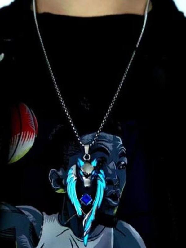 Luminous Wolf Design Pendant Necklace, Fashionable Jewelry for Party, Daily Clothing Decor, Trendy All-match & Exquisite Jewelry for Birthday Gift