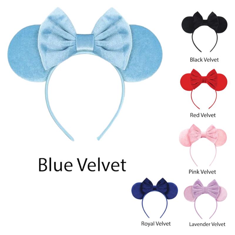 Velvet Headband Ears - Perfect for Theme Park visits, Parties, Dress-up, and more!