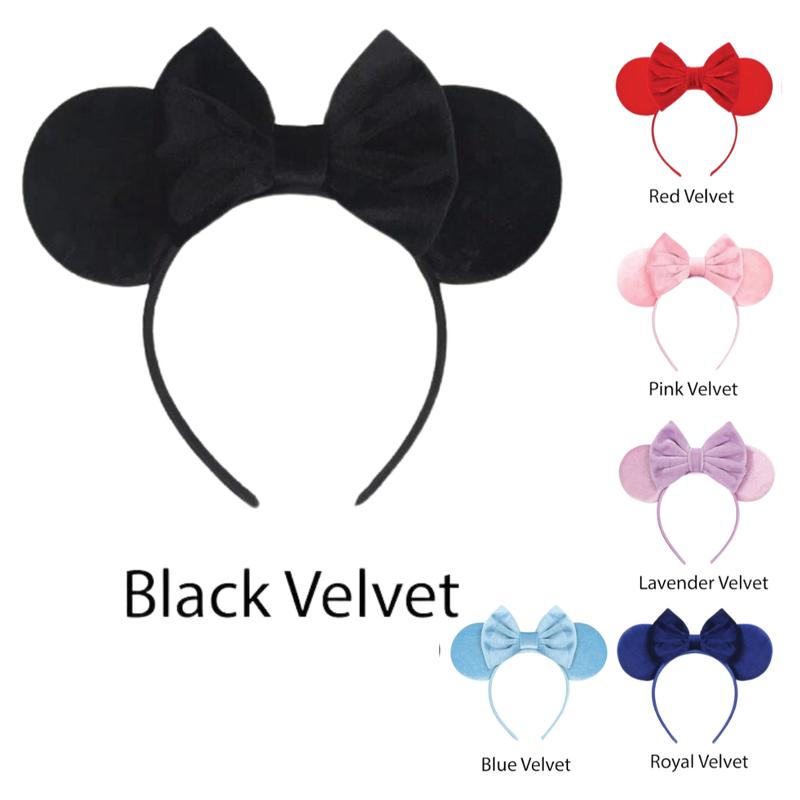 Velvet Headband Ears - Perfect for Theme Park visits, Parties, Dress-up, and more!