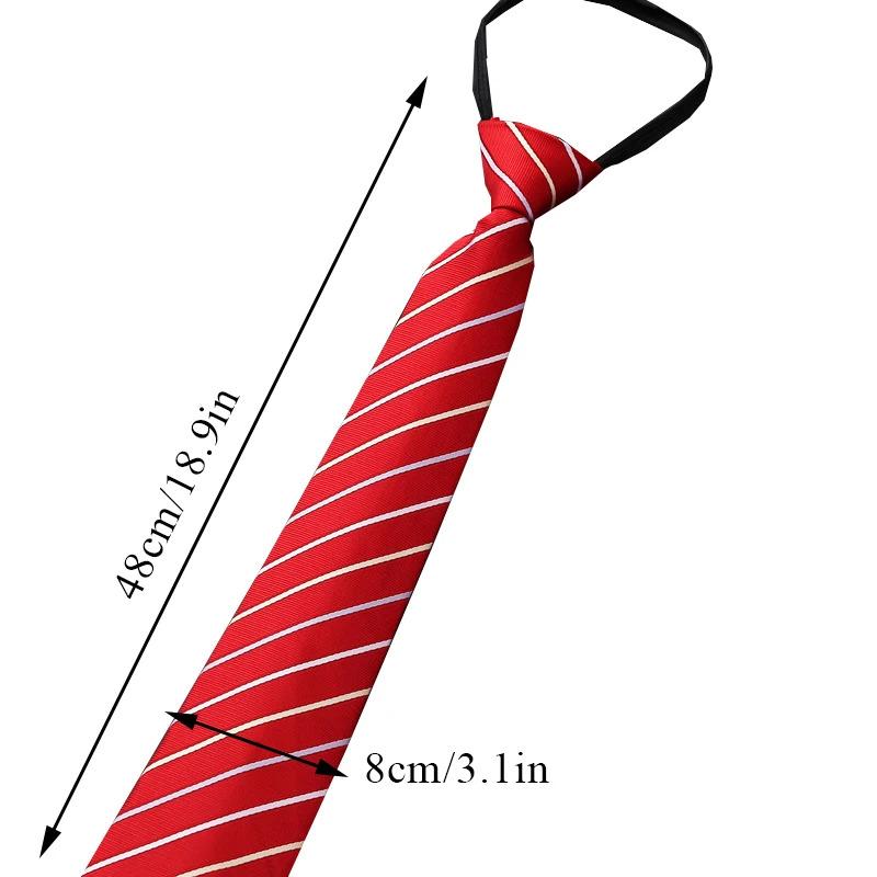 Lazy Zipper Men's Tie Business Formal Dress Wear Stripe Solid Color Zipper Necktie Wholesale Gifts for Men Slim Skinny Tie