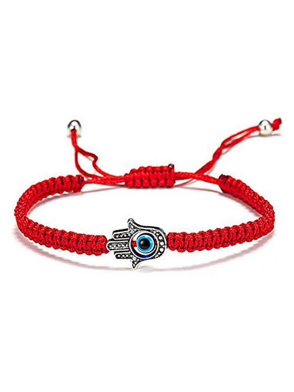 Evil Eye Hand Braided Bracelet, Unisex Hand Woven Adjustable Bracelet, Fashion Jewelry for Party, Daily Clothing Decor, Exquisite Jewelry for Gift