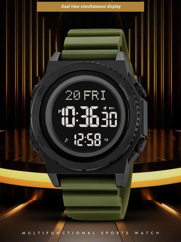 Men's Fashion Digital Watch, Casual Sporty Digital Watch with Luminous Dial & Alarm Mode, Waterproof Electronic Watch with Box for Men