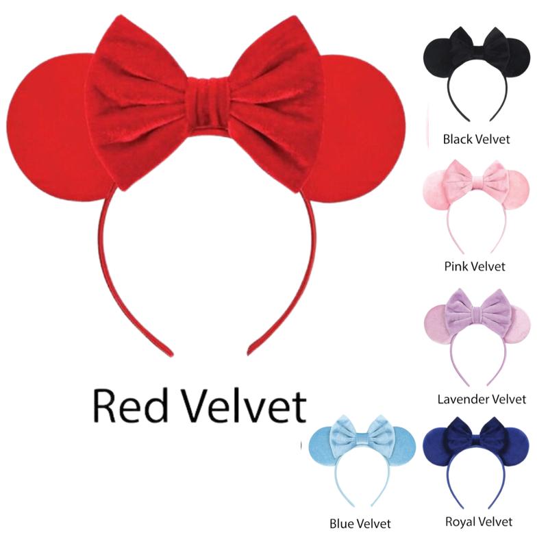 Velvet Headband Ears - Perfect for Theme Park visits, Parties, Dress-up, and more!