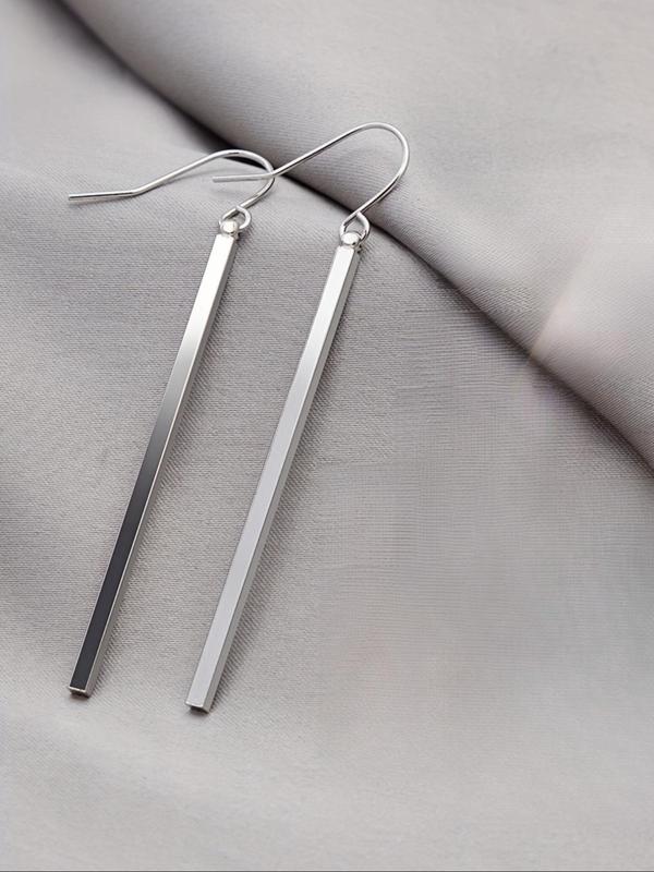 Geometric Design  Dangle Earrings, Elegant Long Barrel Shaped Drop Earrings for Women, Fashion Jewelry for Clothing Decor, Trendy Exquisite Jewelry for Gift