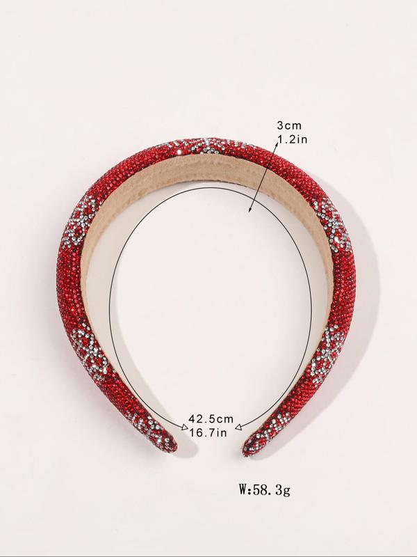 Rhinestone Decorated Hair Hoop, High Head Thick Sponge Hair Hoop for Women & Girls, Fashion Hair Accessories for Party, Daily Clothing Decor