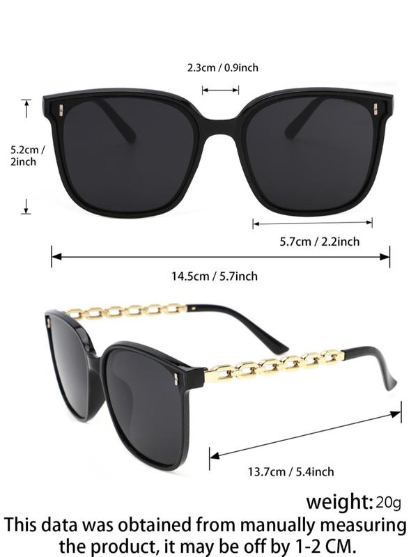 Unisex Street Trend Minimalist Square Frame Sunglasses (2 Pairs), Trendy All-match Sunglasses, Fashionable Sunglasses for Outdoor Activities