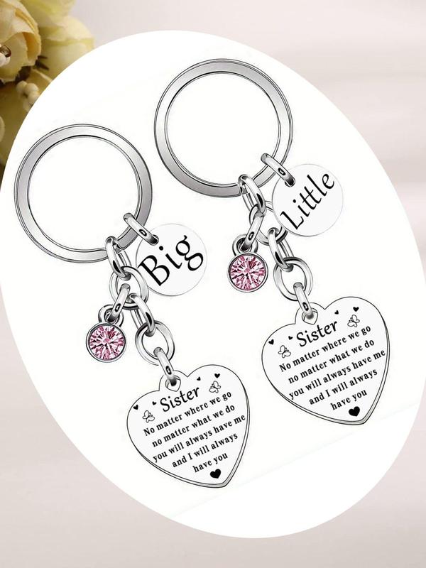 Sisters Birthday Gifts Keychain, Letter Pattern Keychain, Fashion Accessories for Sisters, Unbiological Sister, Christmas Gift for Sister