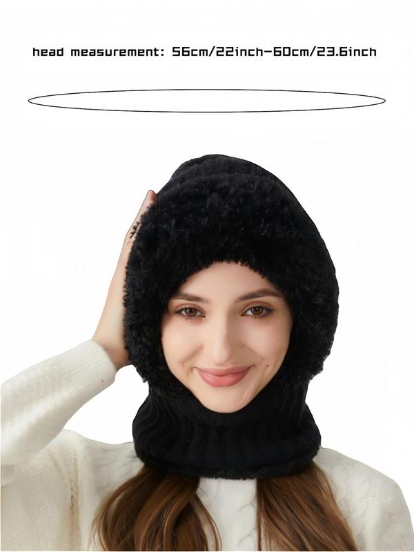 Women's Solid Color Pom Pom Decor Beanie Hat, Casual Warm Thickened Knit Hat for Fall & Winter, Fashion Accessories for Women & Girls