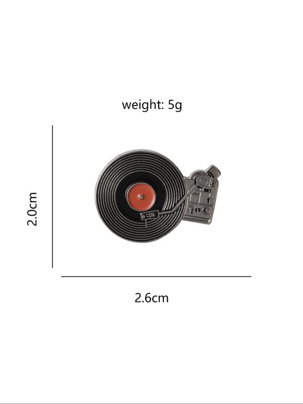 Retro Record Player Design Brooch Pin, Vintage Style Record Player Design Brooch, Fashionable Novelty Brooch, Fashion Casual Alloy Accessories for Daily Holiday Gift