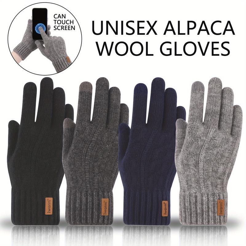 Unisex Alpaca Wool Touchscreen Gloves: Warm Winter Gloves for Cycling, Office, Travel, and Holidays