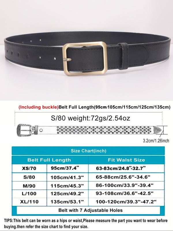 Fashion Plain Decorative Buckle Belt for Jeans,  Casual Waistband Belt for Skirt or Shorts for Daily Clothing Decor, Party, Minimalist Aesthetic Belt Gift for Her