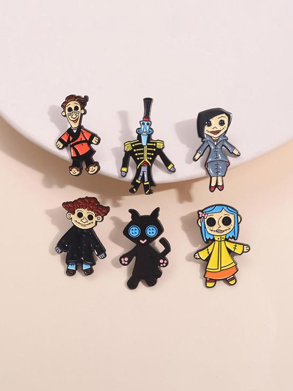 Cute Cartoon Design Brooches, Fashion Alloy Badge for Clothes & Hat & Backpack Decor, Pins for Adults, Trendy All-match & Exquisite Accessories for Birthday Gift