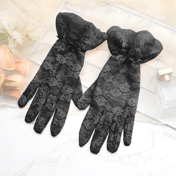 Lace Gloves,Lace Gloves Women,Tea Party Gloves,Bridal Wedding Sunblock Gloves, Opera Prom Halloween Cosplay Gloves