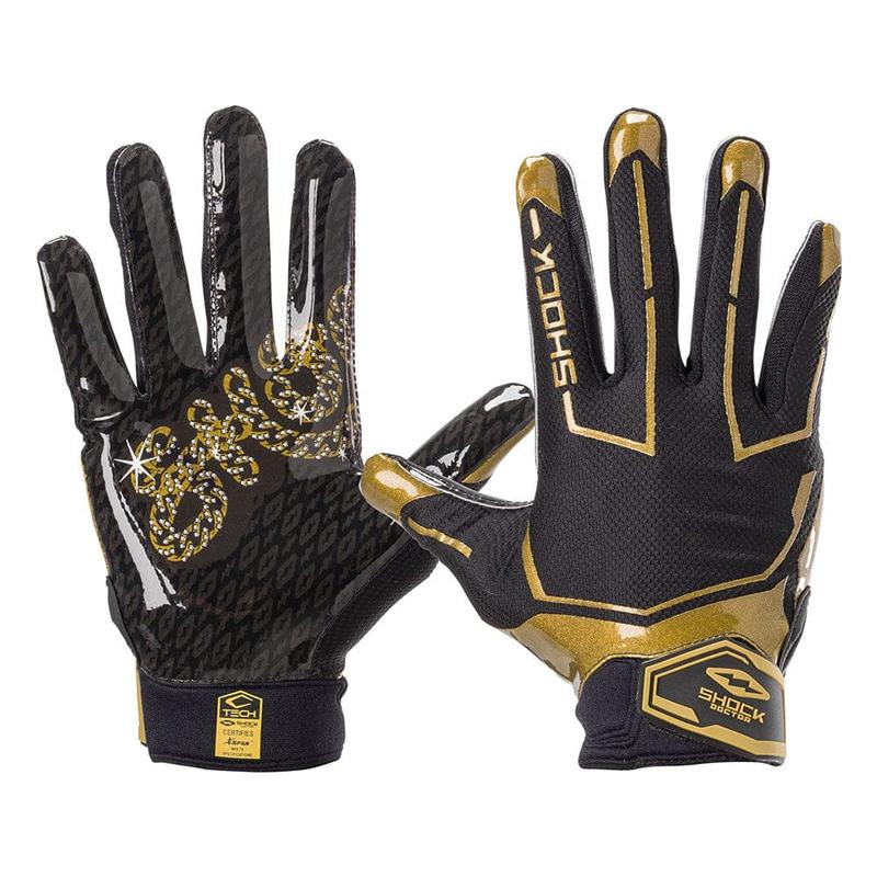 Black Gold Chain Showtime Receiver Gloves