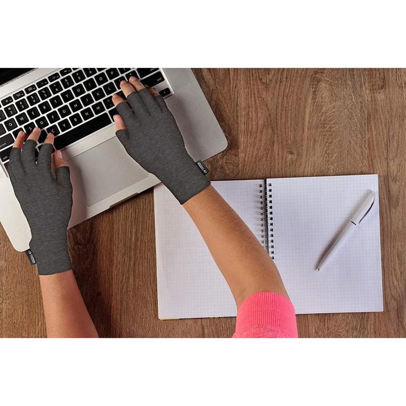 Copper Compression  Gloves.  Copper Infused Glove for  Hands, Arthritic Fingers, , Computer Typing, Hand Support. Fingerless for Women and Men