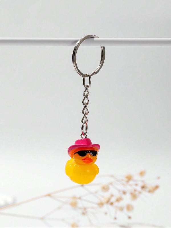 Cute Duck Design Keychain, 2024 Lovely Style Fashionable Duck Shaped Keychain for Women & Men, Trendy All-match Keychain for Birthday Gift