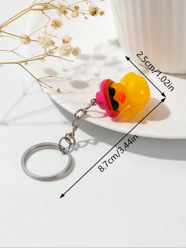 Cute Duck Design Keychain, 2024 Lovely Style Fashionable Duck Shaped Keychain for Women & Men, Trendy All-match Keychain for Birthday Gift