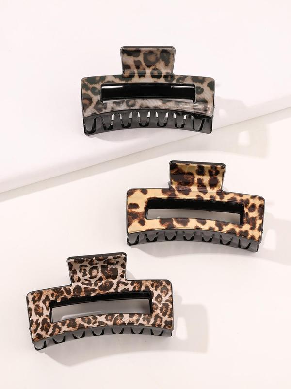 Leopard Pattern Hair Claws, Casual and Versatile Hair Accessories for Women, Minimalist Headwear Suitable for Thick Hair