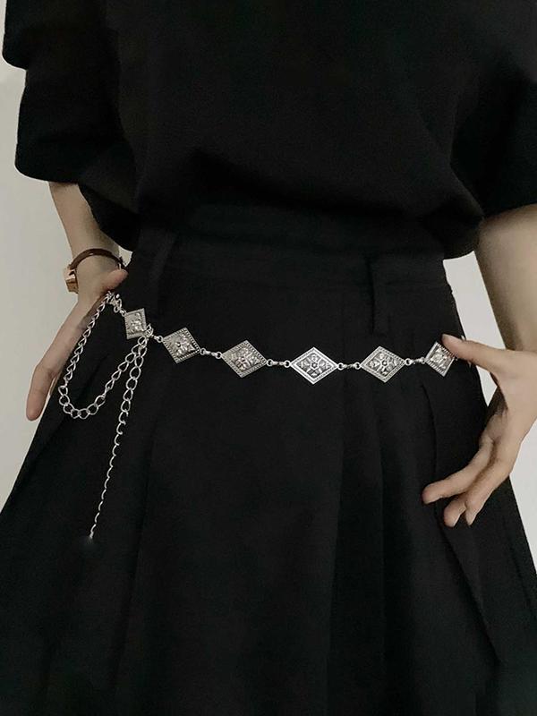 Women's Fashion Geometric Design Chain Belt, Boho Style Vintage Chain Belt for Women & Girls, Fashion Belt for Party, Daily Clothing Decor, Trendy Exquisite Belt for Gift