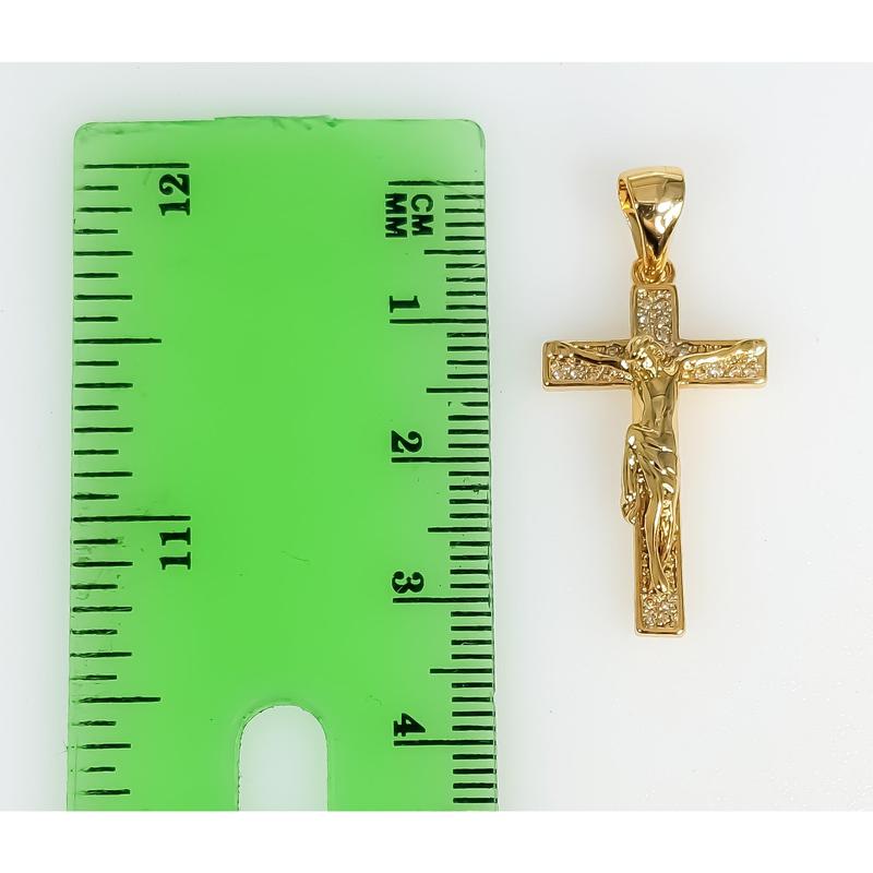 Plated Mini Dainty Bling Cross Pendant