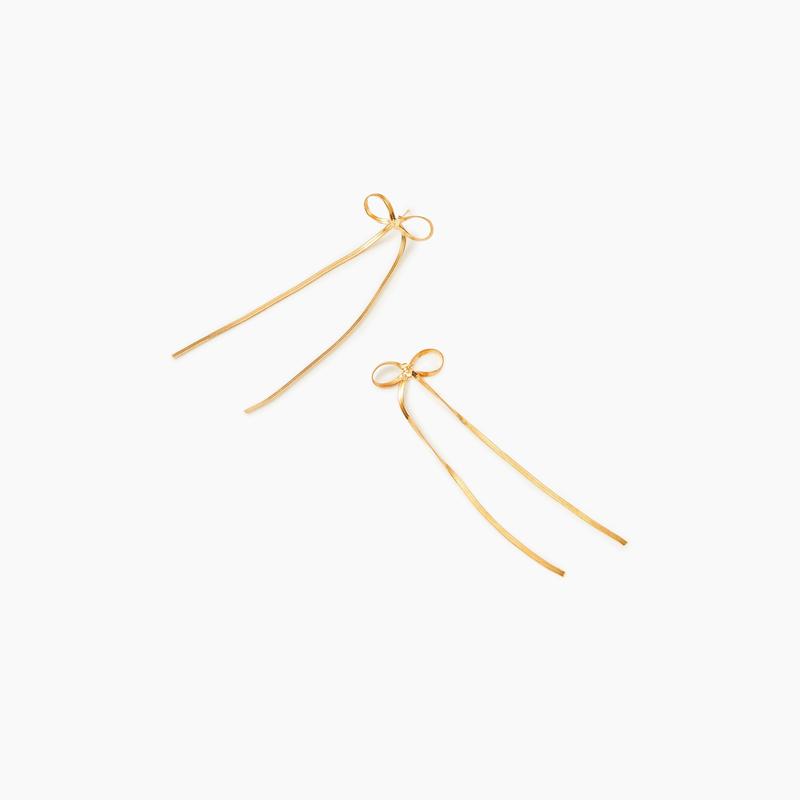 Cider [2 colors, size One Size-One Size] Bowknot Shaped Drop Earrings